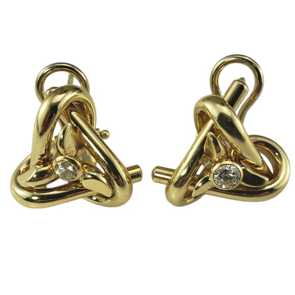 14 Karat Yellow Gold Knot Earrings #18655 - Picture 2 of 8